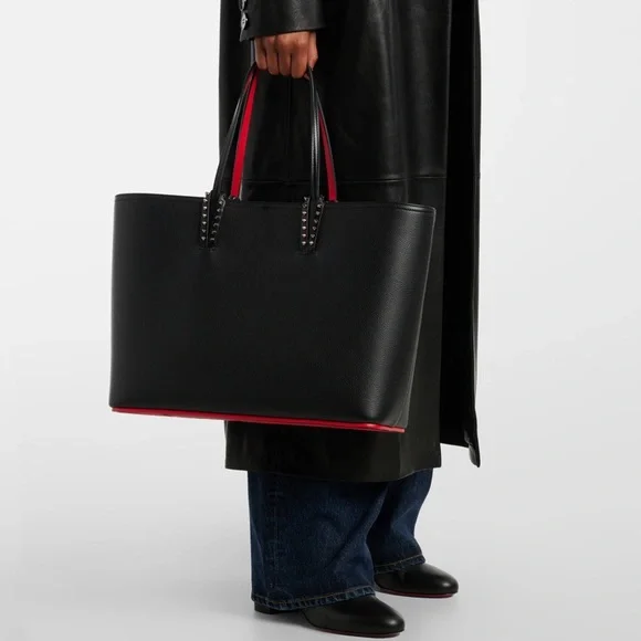 CHRISTIAN LOUBOUTIN Cabata Calfskin Leather Tote With Removable Pouch - Picture 2 of 16